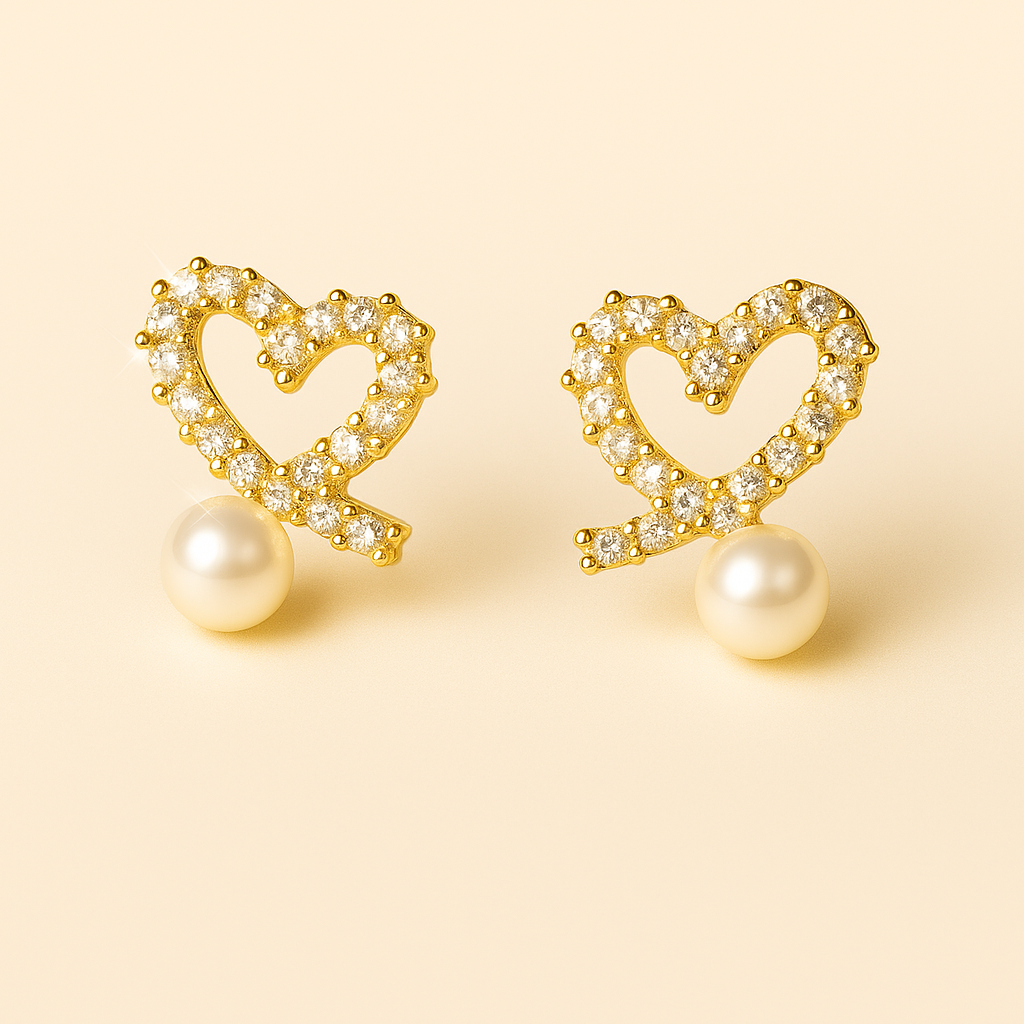 PAREL Hartjes Øreringe med Zirkon